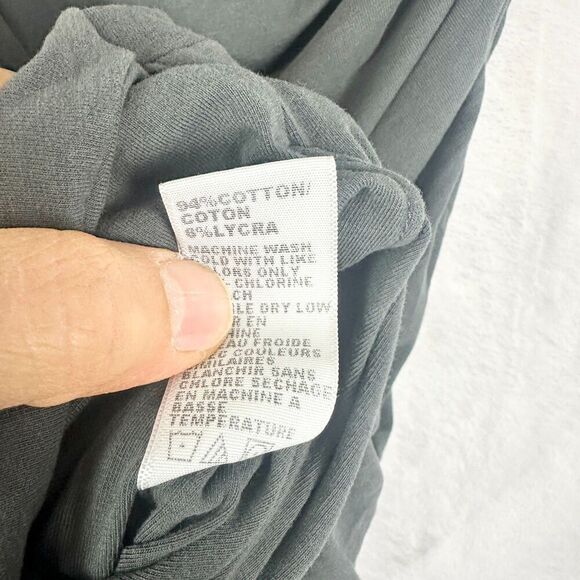 James Perse Cotton Ruched Bodycon Tank Dress Size 1 Small V-Neck Gray - Picture 8 of 8